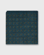 Load image into Gallery viewer, Wool/Silk Pocket Square in Blue/Brown Paisley
