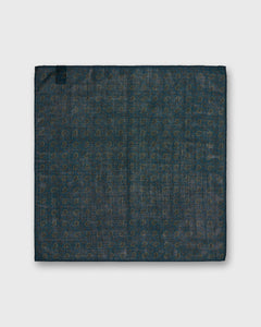 Wool/Silk Pocket Square in Blue/Brown Paisley