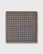 Load image into Gallery viewer, Wool/Silk Pocket Square in Brown/Blue/Orange Foulard
