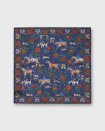 Load image into Gallery viewer, Wool/Silk Pocket Square in Blue Foxhunt
