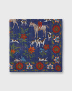 Load image into Gallery viewer, Wool/Silk Pocket Square in Blue Foxhunt
