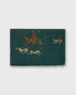 Load image into Gallery viewer, Wool/Cashmere Print Scarf in Green Foxhunt
