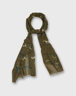 Load image into Gallery viewer, Wool/Cashmere Print Scarf in Brown Foxhunt
