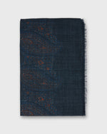 Load image into Gallery viewer, Wool/Cashmere Print Scarf in Midnight/Red Paisley
