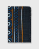 Load image into Gallery viewer, Wool/Cashmere Print Scarf in Navy Mosaic
