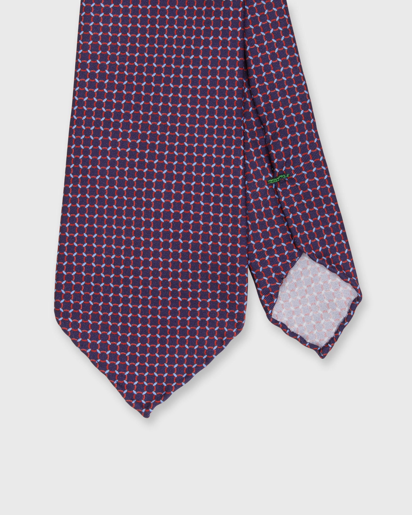 Silk Print Tie in Navy/Red/Sky Link