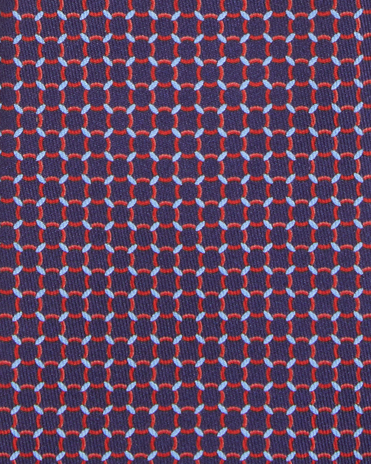 Silk Print Tie in Navy/Red/Sky Link