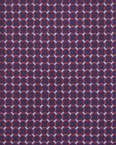 Silk Print Tie in Navy/Red/Sky Link