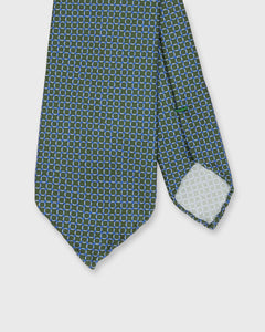 Silk Print Tie in Olive/Sky/Blue Link