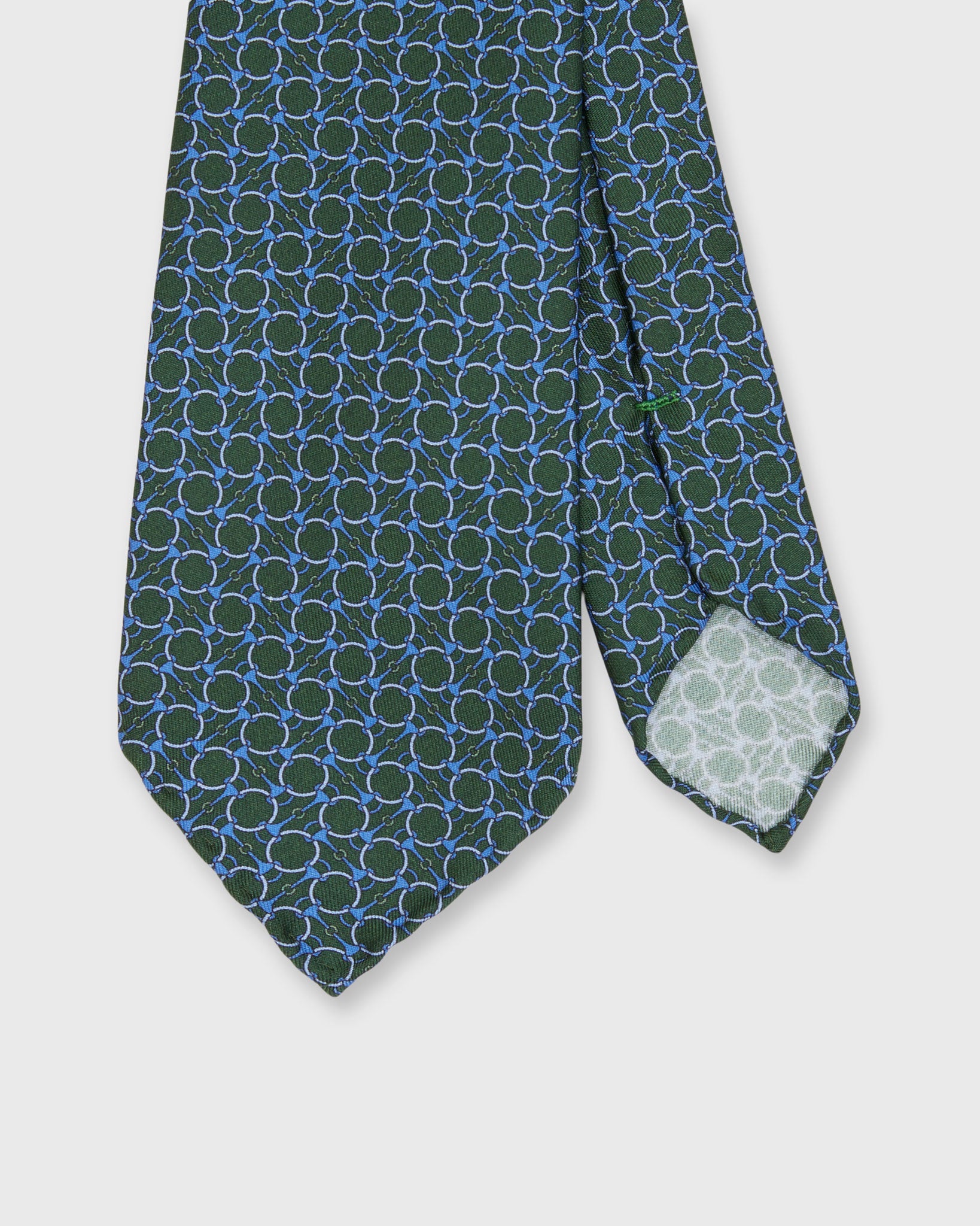 Silk Print Tie in Green/Blue/Sky Hoop