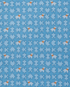 Silk Print Tie in Blue/Sky Puzzle