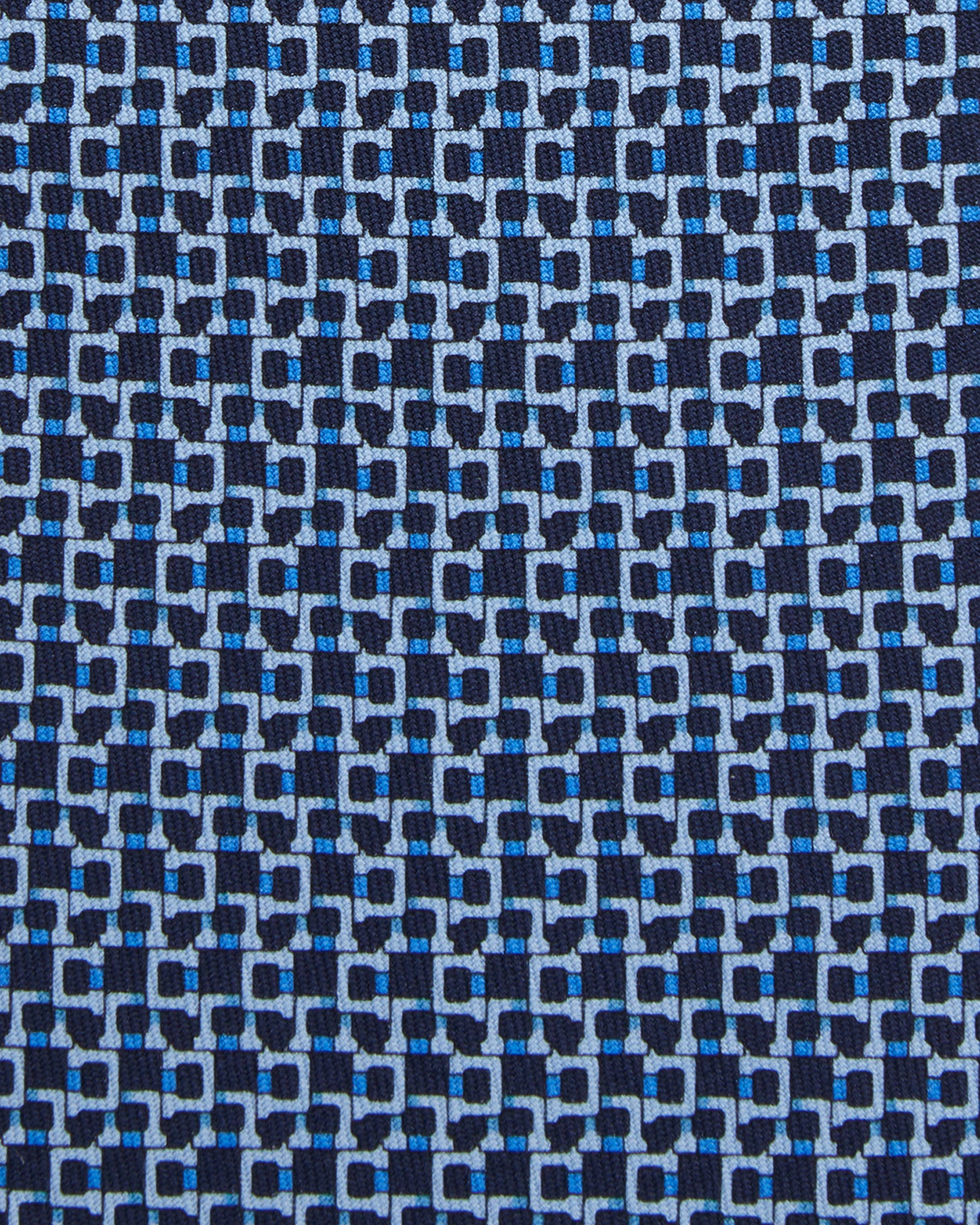 Silk Print Tie in Navy/Sky Link