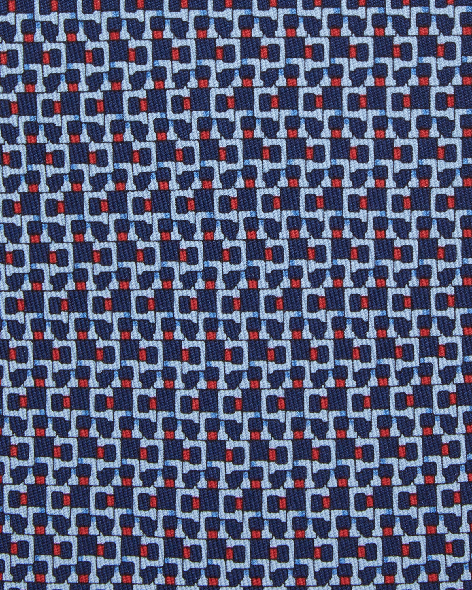 Silk Print Tie in Navy/Red Link