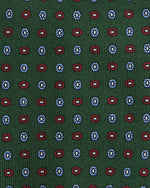 Load image into Gallery viewer, Silk Print Tie in Green/Red/Blue Foulard
