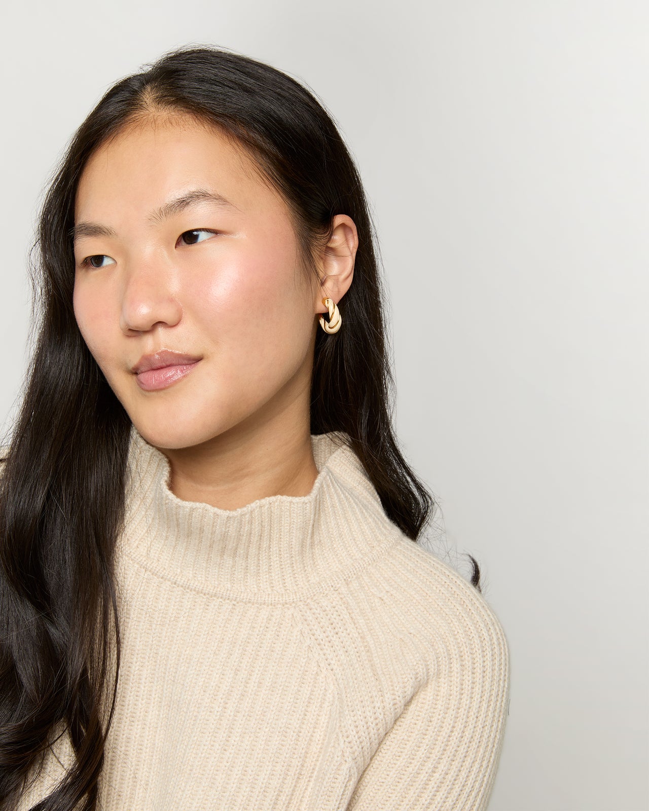 Diana Earrings in Ivory Twisted Bakelite