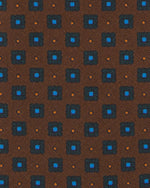 Load image into Gallery viewer, Irish Poplin Tie in Brown/Army/Blue Foulard
