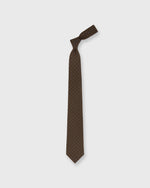 Load image into Gallery viewer, Irish Poplin Tie in Brown/Sky Pin Dot
