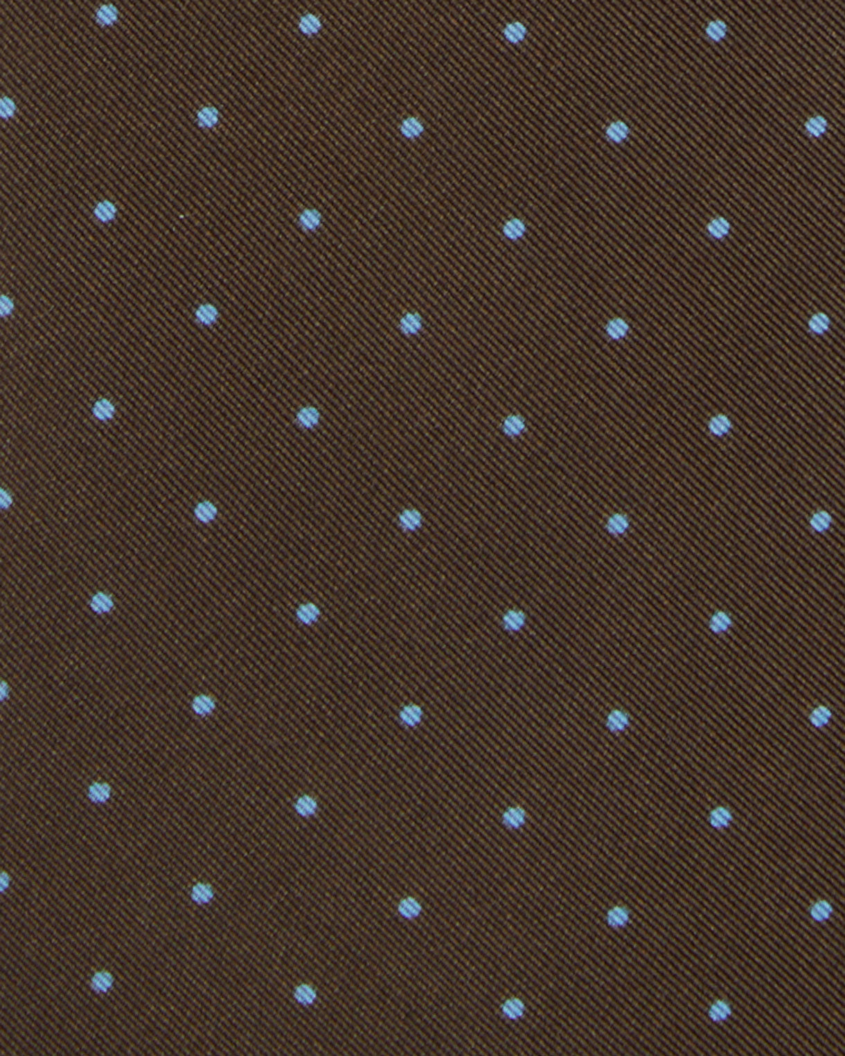 Irish Poplin Tie in Brown/Sky Pin Dot