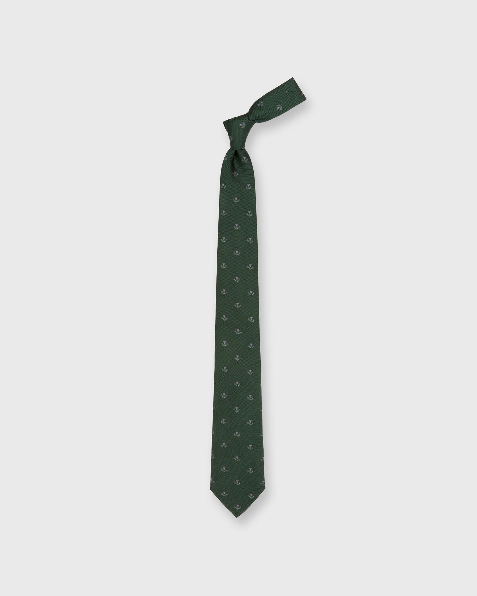 Silk Club Tie in Hunter/Lavender/Green Laurel