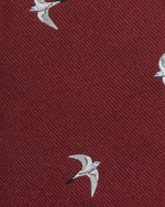 Load image into Gallery viewer, Silk Club Tie in Burgundy/White/Sky Swallow
