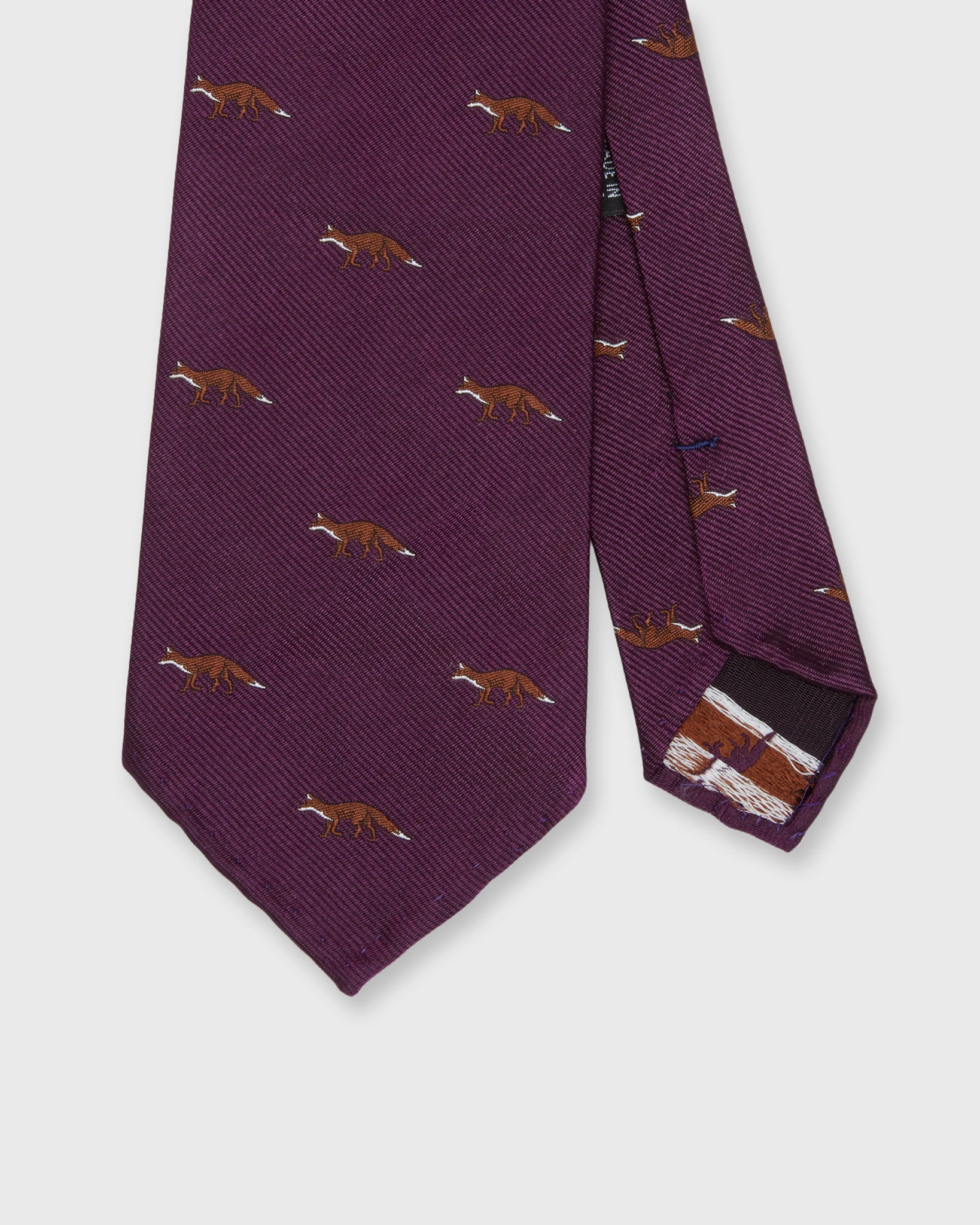 Silk Club Tie in Plum Fox