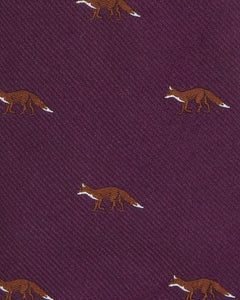 Silk Club Tie in Plum Fox