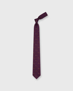 Silk Club Tie in Plum Fox