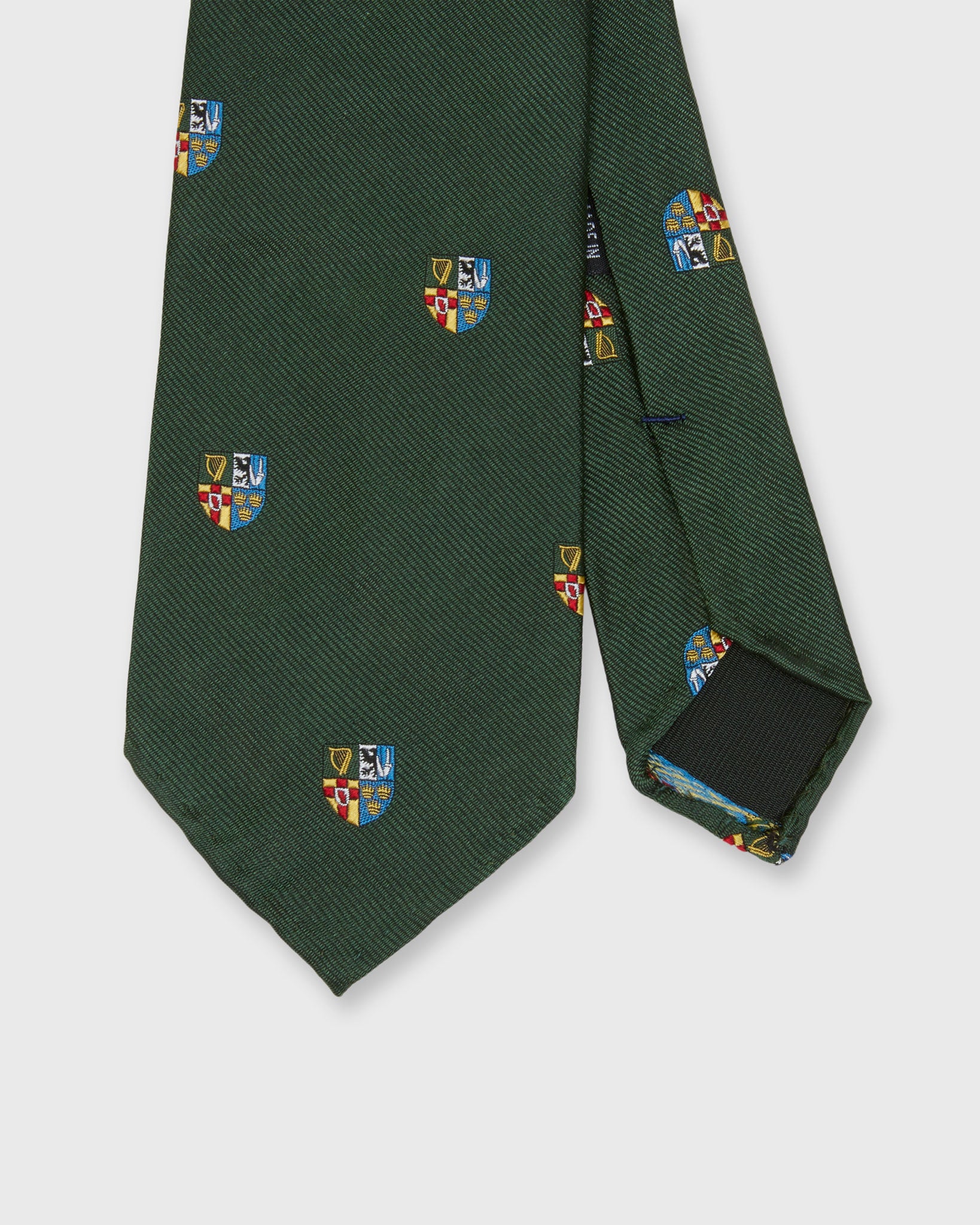 Silk Club Tie in Hunter/Gold Crest