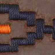 1 1/8" Polo Belt in Navy/Persimmon Medium Brown Leather