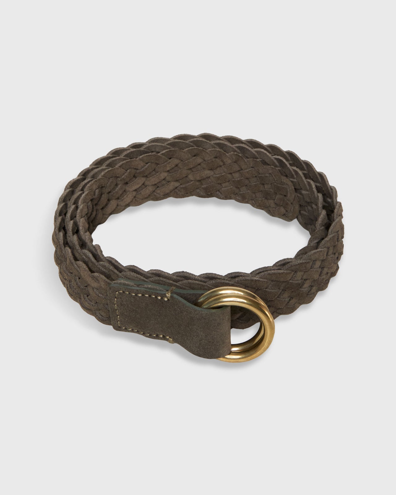 1" O-Ring Belt in Olive Suede