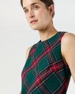 Load image into Gallery viewer, Susy Shift Dress in Green/Red Royal Stewart Tartan Wool
