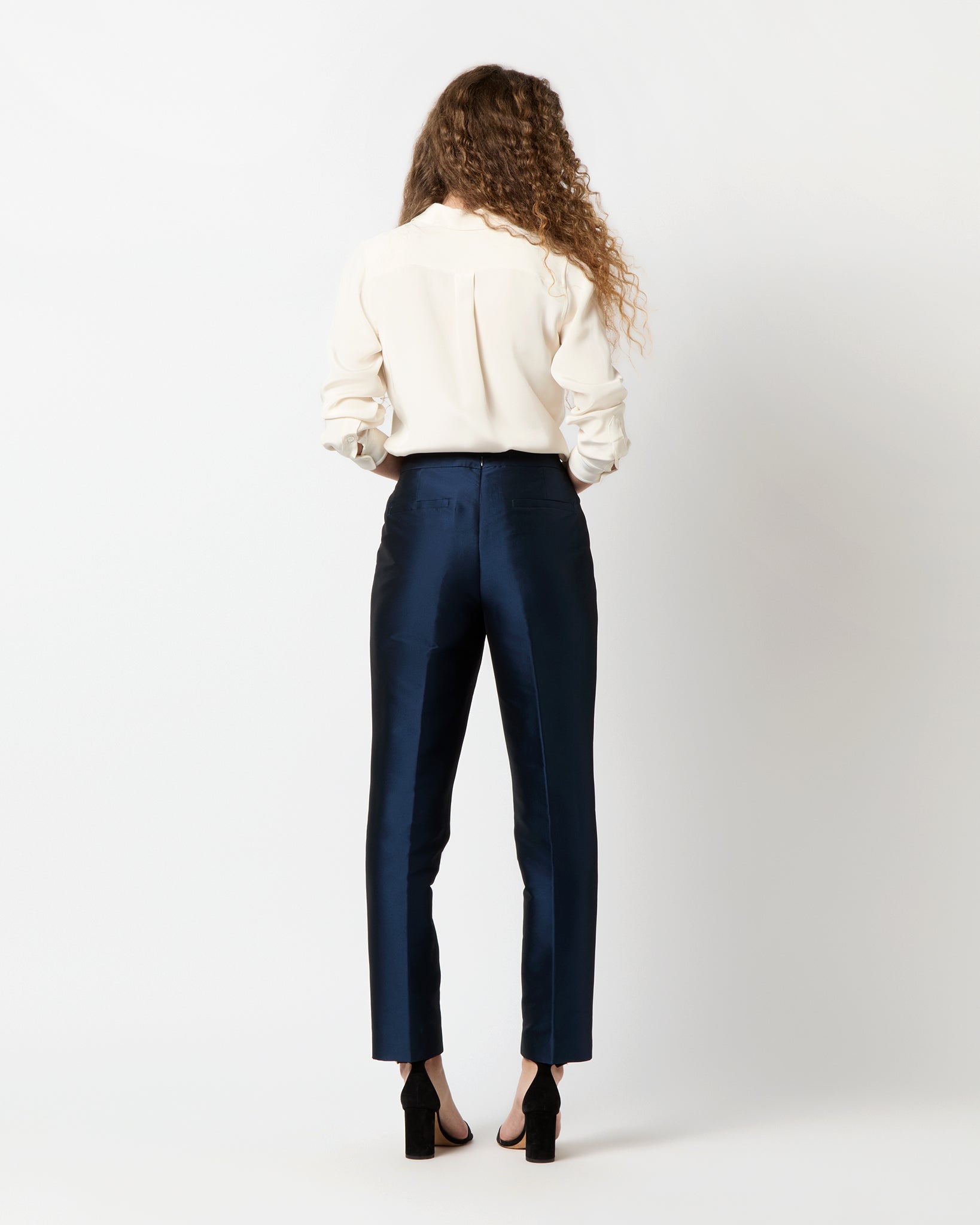 Julia Pant in Navy Mikado