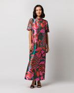 Load image into Gallery viewer, Luisa Dress in Pink/Orange Floral Mikado
