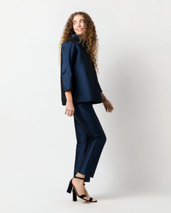 Julia Pant in Navy Mikado