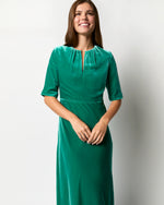 Load image into Gallery viewer, Lisa Dress in Jade Velvet
