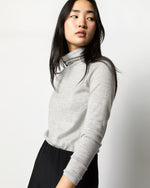 Load image into Gallery viewer, Superfine Funnel-Neck Sweater in Silver Cashmere
