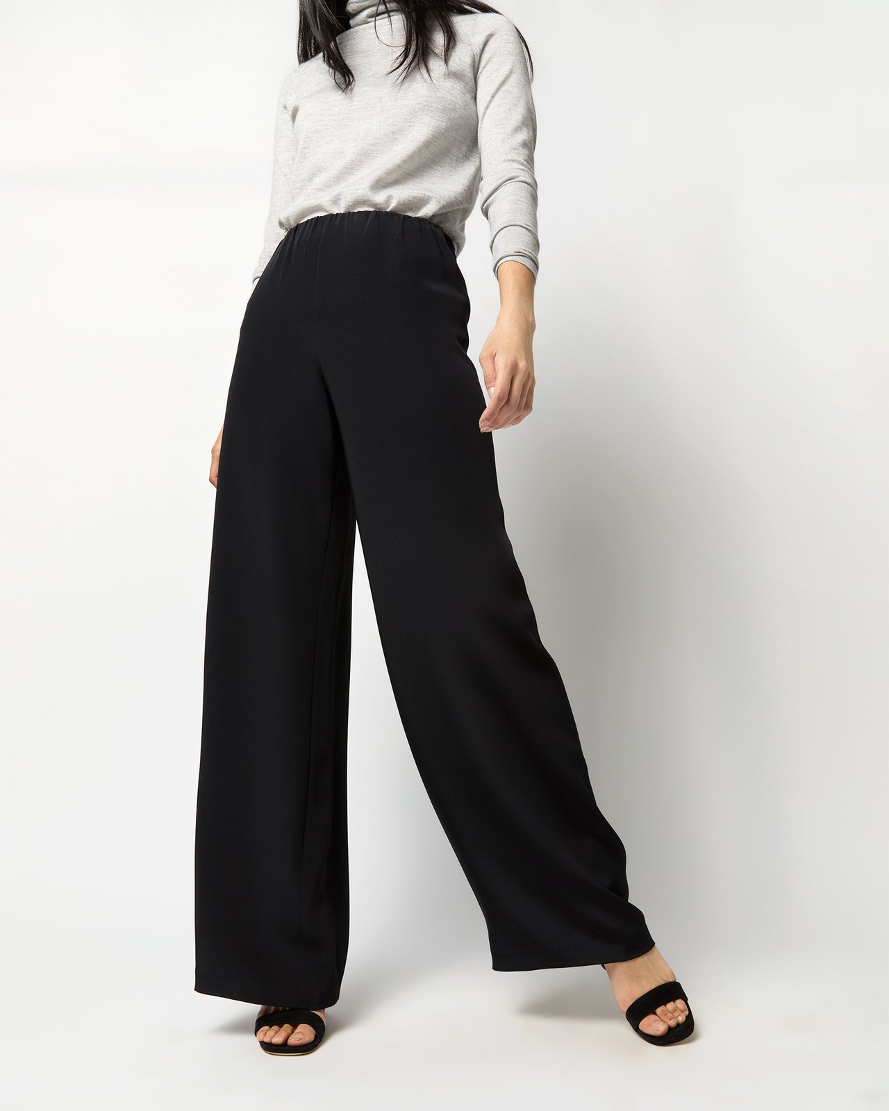 Kelly Pant in Black Silk Crepe de Chine