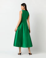 Load image into Gallery viewer, Victoire Dress in Kelly Green Mikado
