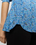 Load image into Gallery viewer, Weekender Shirt in Blue Eden&#39;s Awakening Liberty Fabric
