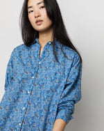 Load image into Gallery viewer, Weekender Shirt in Blue Eden&#39;s Awakening Liberty Fabric
