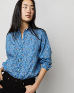 Load image into Gallery viewer, Weekender Shirt in Blue Eden&#39;s Awakening Liberty Fabric
