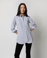 Load image into Gallery viewer, Boyfriend Shirt in Grey/White Bengal Stripe Compact Cotton
