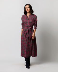 Felicity Shirtwaist Dress in Red Royal Stewart Tartan Poplin