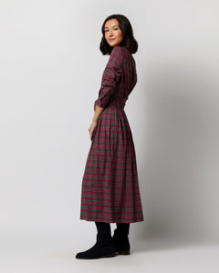 Felicity Shirtwaist Dress in Red Royal Stewart Tartan Poplin