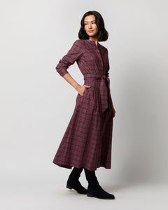 Felicity Shirtwaist Dress in Red Royal Stewart Tartan Poplin