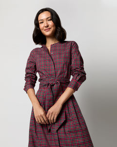 Felicity Shirtwaist Dress in Red Royal Stewart Tartan Poplin