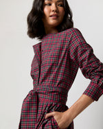 Load image into Gallery viewer, Felicity Shirtwaist Dress in Red Royal Stewart Tartan Poplin
