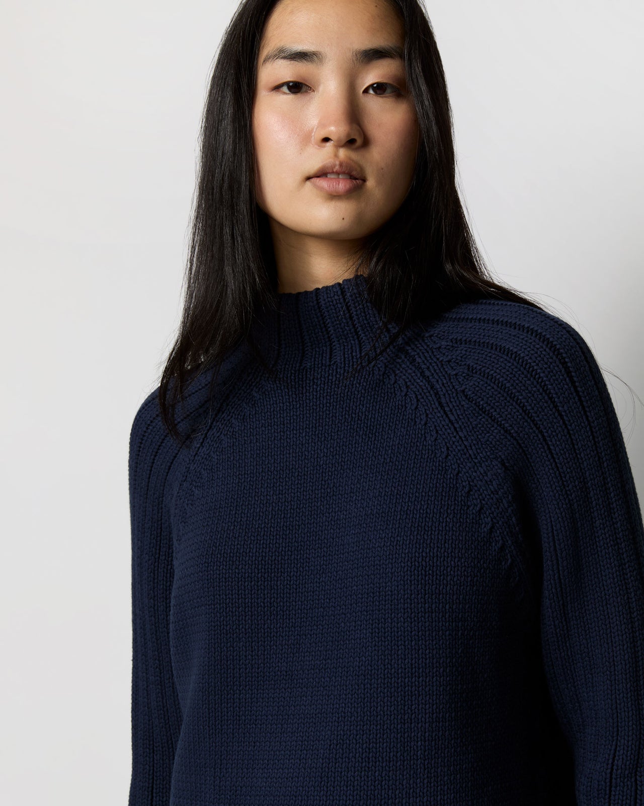 Hadley Sweater in Navy Cotton Tape Yarn