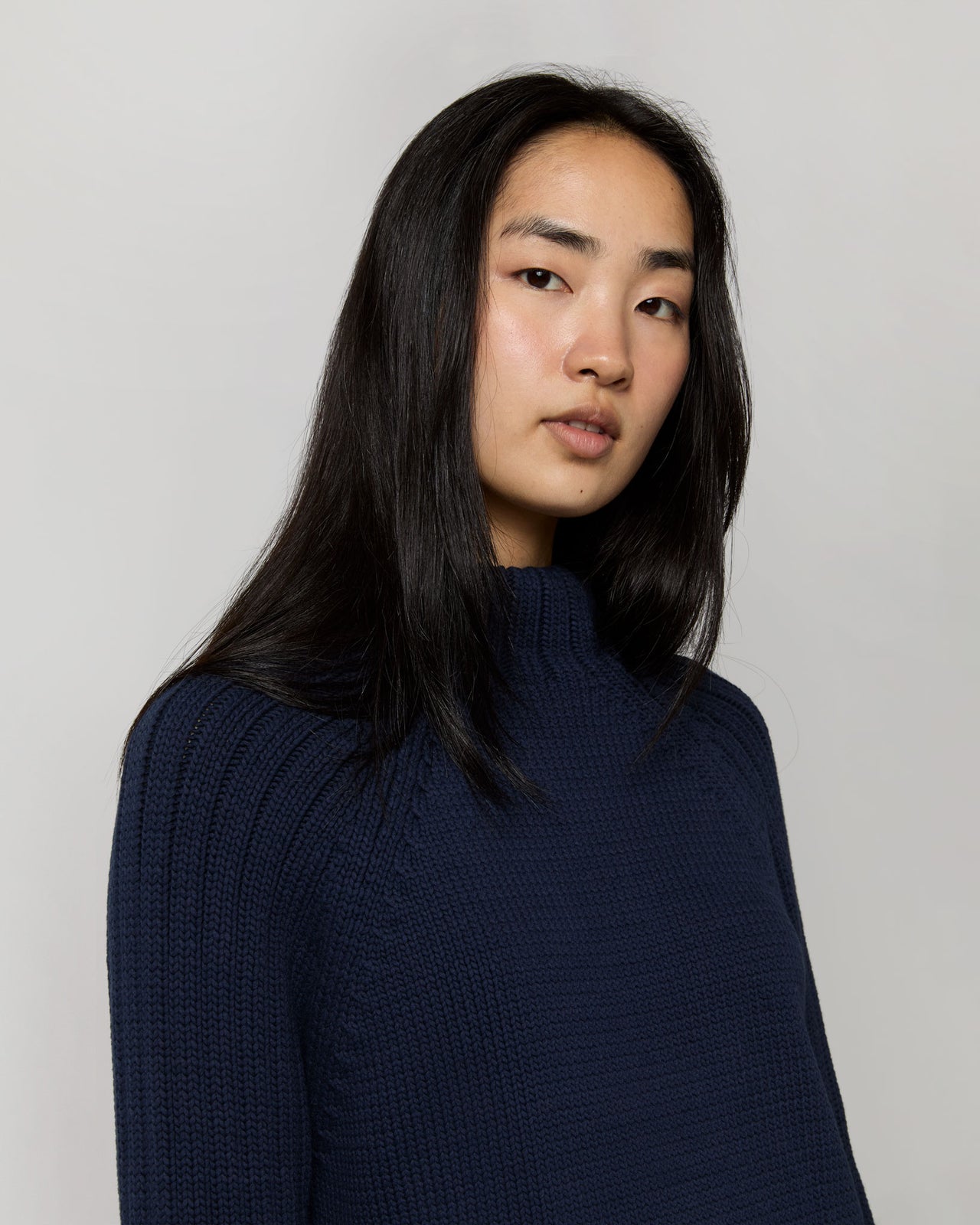 Hadley Sweater in Navy Cotton Tape Yarn