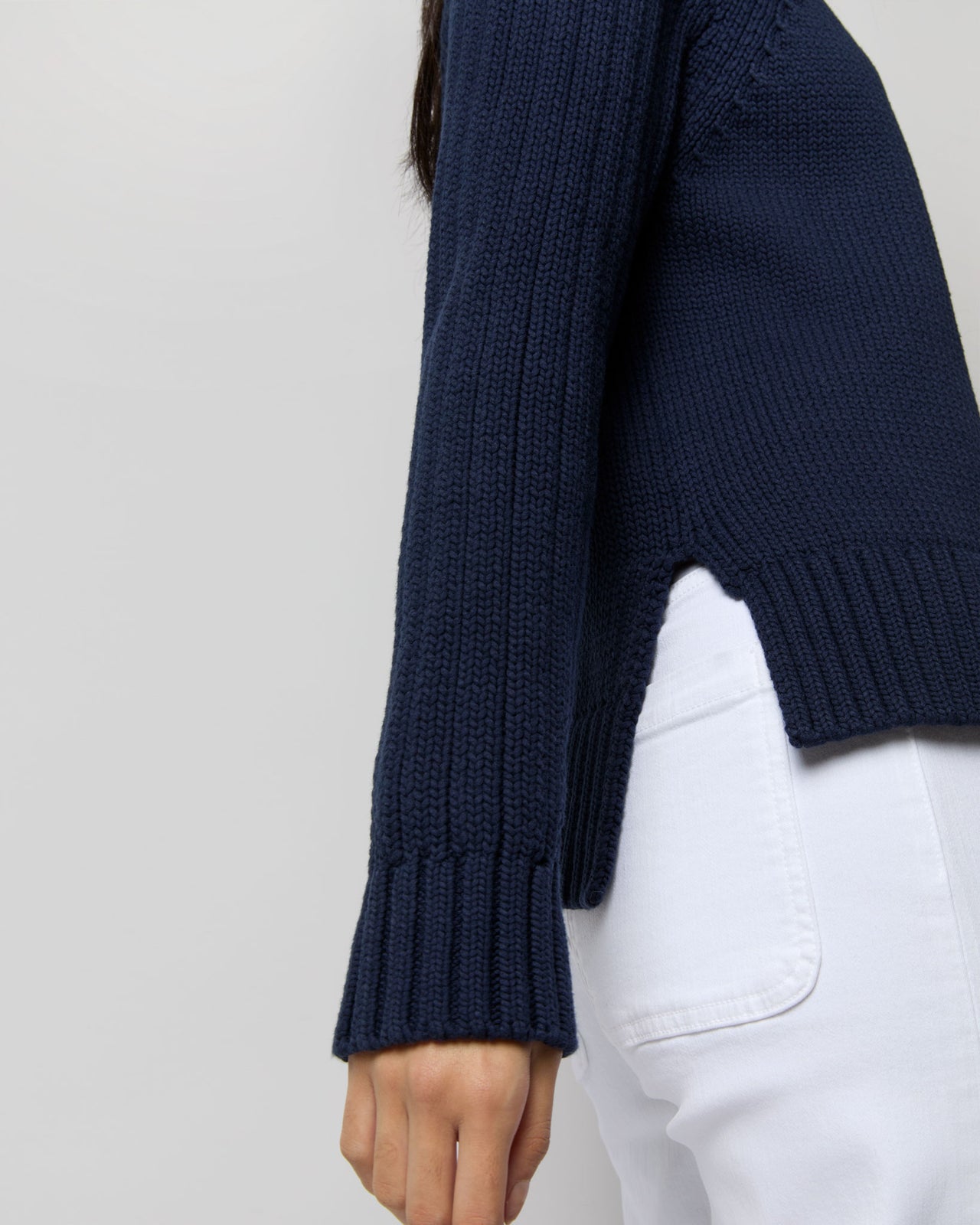 Hadley Sweater in Navy Cotton Tape Yarn
